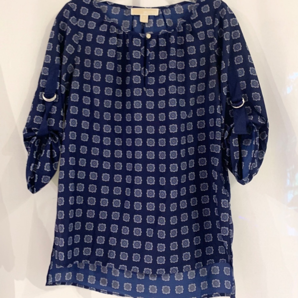 Michael Kors Navy Blouse - Picture 2 of 8